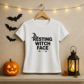Grappig Halloween Shirt; Resting Witch Face Pun T-shirt