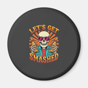 Grappig Halloween Skelet Bier Gebroken Design_1 Magneet