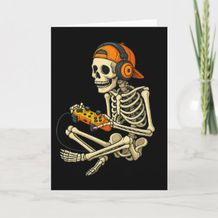 Grappig Halloween Skelet Gamer Video Gaming Jongen Kaart