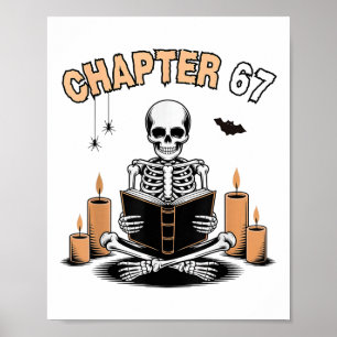 Grappig Halloween Skelet Leest Boek 67 Memes _2 Poster