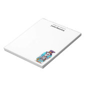 Grappig Halloween Skelet met Top Hat Notitieblok (Gedraaid)