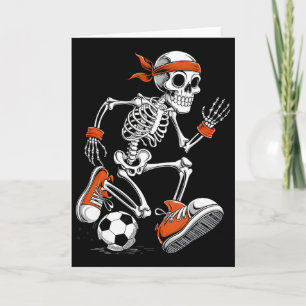 Grappig Halloween Skelet Voetbal Voetbal Kostuum  Kaart