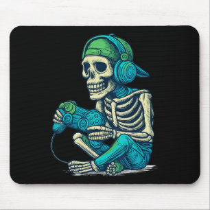Grappig Halloween Skeleton Gamer Boys Mannen Video Muismat