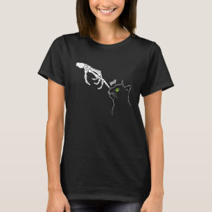 Grappig Halloween Skeleton Hand porren Schattige B T-shirt