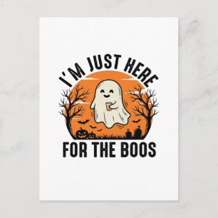 Grappig Halloween-spook alleen hier voor de Boos-s Briefkaart