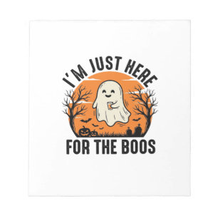 Grappig Halloween-spook alleen hier voor de Boos-s Notitieblok