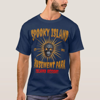 Grappig Halloween Spooky Island Amusement Park Hor T-shirt