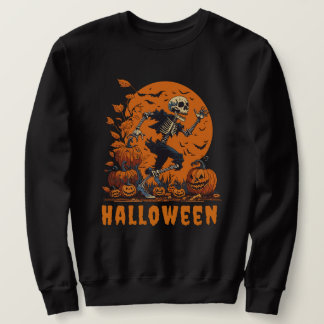 Grappig Halloween spooky running skelet Trui