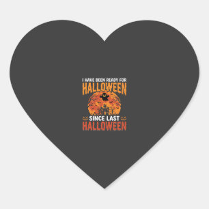 Grappig Halloween Spukhuis Spook Maan Ontwerp Hart Sticker