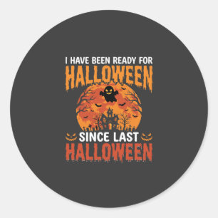 Grappig Halloween Spukhuis Spook Maan Ontwerp Ronde Sticker