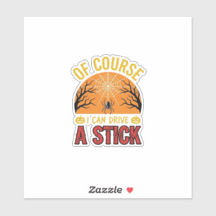 Grappig Halloween Stok Overschakelen Spinnenweb Sh Sticker