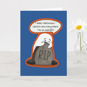 Grappig Halloween voor introverte bang spook Kaart