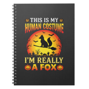 Grappig Halloween Vos Mens Kostuum Notitieboek