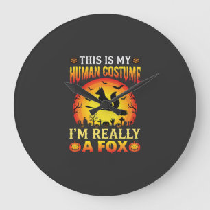 Grappig Halloween Vos Mensen Kostuum Grote Klok