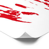 Grappig Halloween Wat Man Bloederige Handafdruk Bl Poster (Hoek)