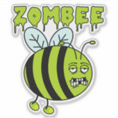 Grappig Halloween Zombie Bee karakter Sticker (Voorkant)