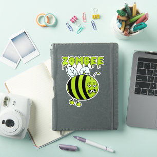 Grappig Halloween Zombie Bee karakter Sticker