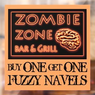 Grappig Halloween Zombie Drinken Fuzzy Navel Raamsticker