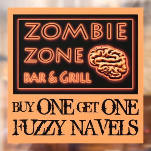 Grappig Halloween Zombie Drinken Fuzzy Navel Raamsticker (Vel 2)