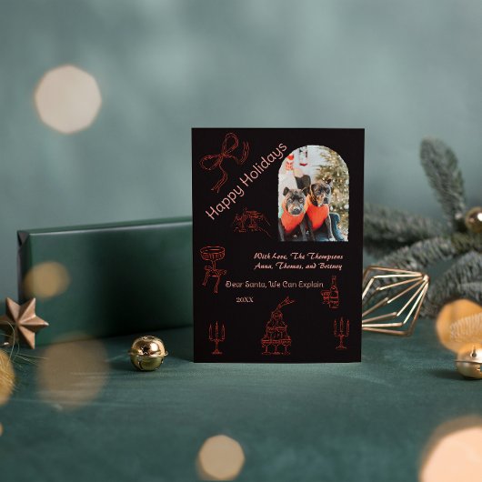 Grappig handgeschreven kerstfeest kaart