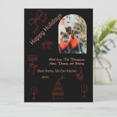 Grappig handgeschreven kerstfeest kaart (Staand voorkant)