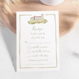 Grappig handgetekend Europa Ljubljana Castle RSVP Kaartje