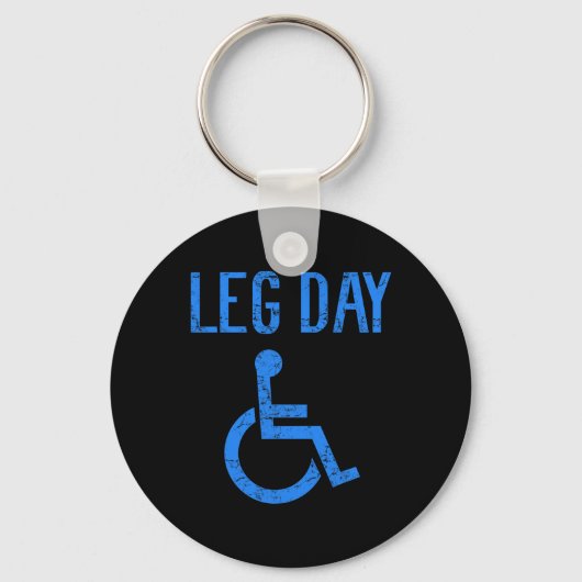 Grappig Handicap Leg Day Gym Workout Bodybuilding Sleutelhanger (Voorkant)