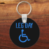 Grappig Handicap Leg Day Gym Workout Bodybuilding Sleutelhanger (Voorkant)