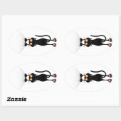 Grappig, hang op kat ovale sticker (Vel)