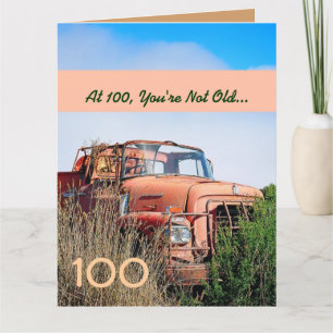 GRAPPIG Happy 100th Birthday Sinaasappel Truck A1 Kaart