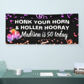 Grappig Happy 50th Birthday Honk Your Horn Name Spandoek (Beurs)