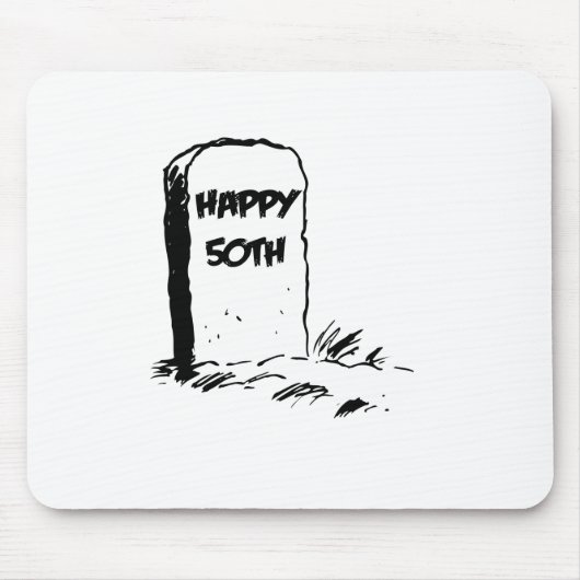Grappig, "Happy 50th" Gravestone Muismat (Voorkant)