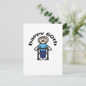 Grappig, "Happy 60th" oude vrouw ontwerp Briefkaart (Staand voorkant)