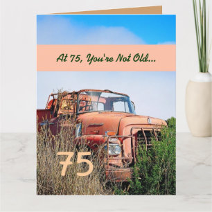 GRAPPIG Happy 75th Birthday  Sinaasappel Truck 003 Kaart