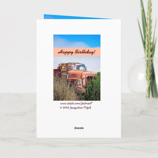 GRAPPIG Happy 95th Birthday - Oranje Truck Kaart (Achterkant)