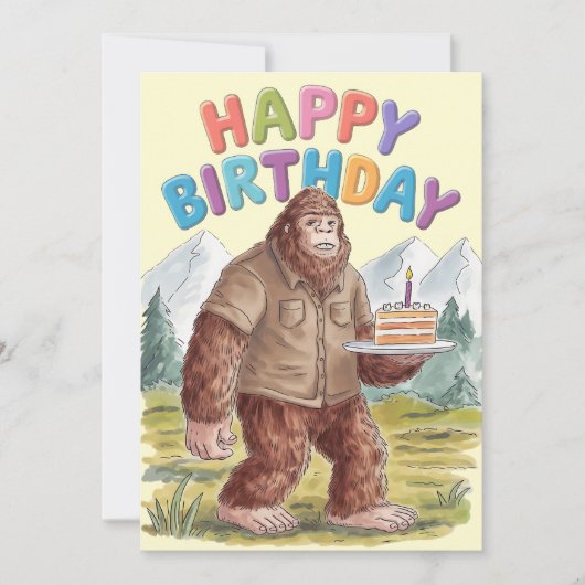 Grappig Happy Birthday BigFoot Sasquatch Kaart (Voorkant)
