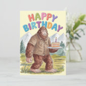 Grappig Happy Birthday BigFoot Sasquatch Kaart (Staand voorkant)
