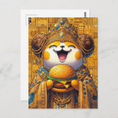 Grappig Happy Critter Eten Cheeseburger Briefkaart (Voorkant / Achterkant)