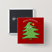Grappig Happy Cute-kerstboom Vierkante Button 5,1 Cm (Voorkant /achterkant)