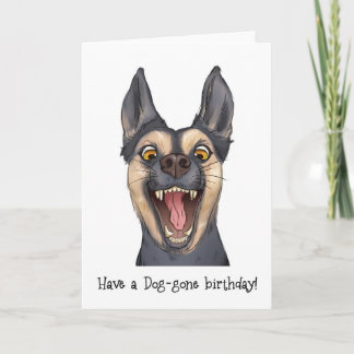Grappig Happy Dog Verjaardag Wenskaart Kaart
