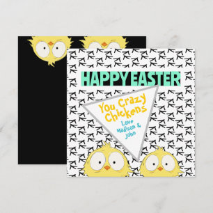 Grappig "Happy Easter, jij gekke kippen" Easter Feestdagenkaart