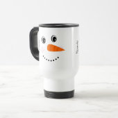 Grappig Happy Face Snowman-kerstwarme Coco van twe Reisbeker (Voorkant links)