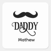 Grappig Happy First Fathers Day Daddy custom Vierkante Sticker (Voorkant)