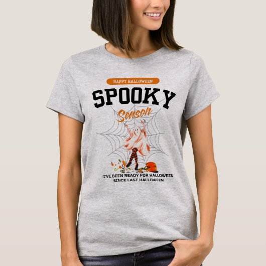 Grappig Happy Halloween Ghost T-Shirt (Voorkant)