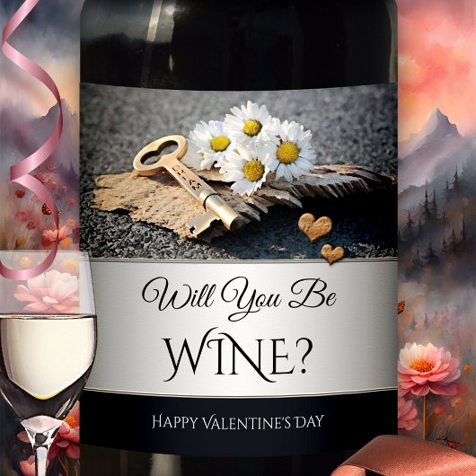 Grappig Happy Hearts Valentijnsdag Wine Label Wijn Etiket
