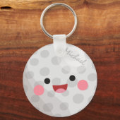 Grappig Happy Kawaii Golf Ball Golfer's Name Kinde Sleutelhanger (Voorkant)