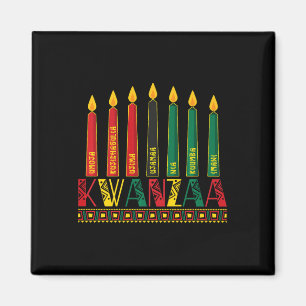 Grappig Happy Kwanzaa Kinara Principes Kaarsen Pan Magneet