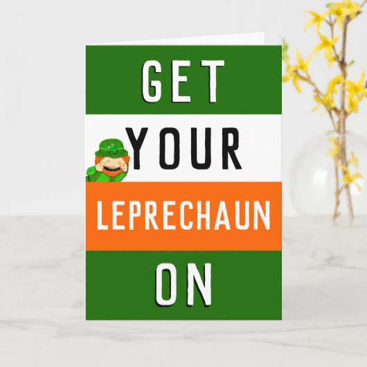 Grappig Happy St. Patrick's Day Kaart (Gele Bloem)