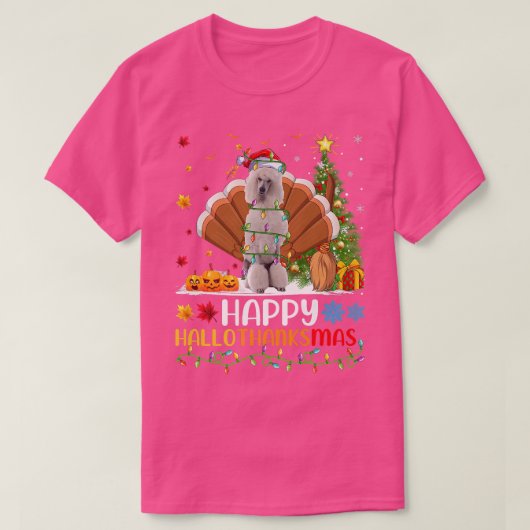 Grappig Happy Standard Dog HelloBedanktMas T-shirt (Design voorkant)