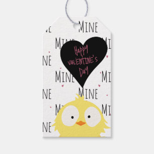 Grappig Happy Valentijnsdag "Mine Pattern" Chick Cadeaulabel